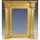 A 19th century giltwood wall mirror, the rectangular mirror plate within a Neoclassical border