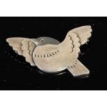 Georg Jensen, a sterling silver brooch in the form of a bird, stamped marks, 4.3cm wide, 6.5 grams