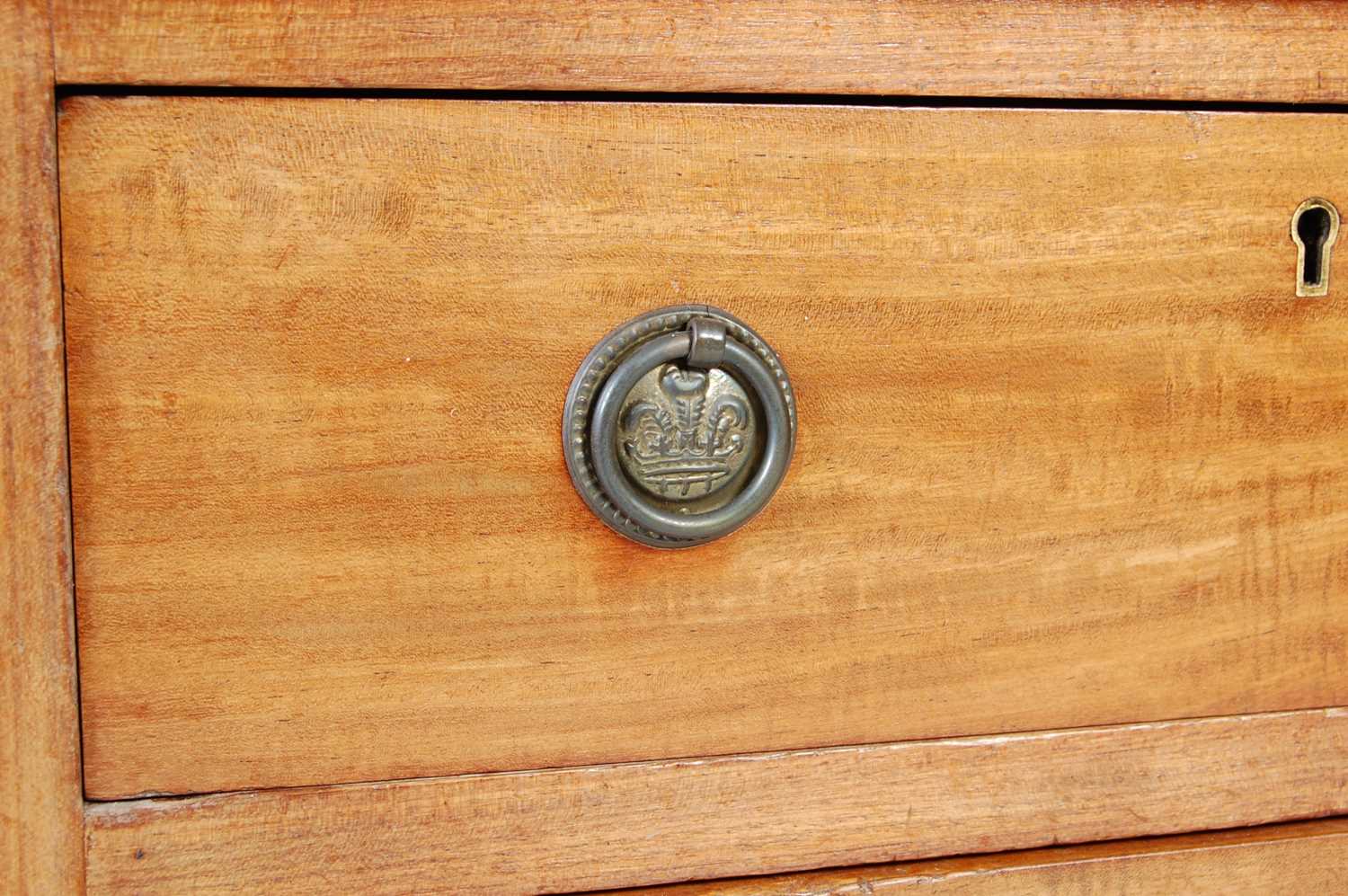 A 19th century mahogany pedestal desk, the rounded rectangular top with green and gilt leather - Image 5 of 9