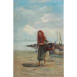 Andrew Black RSW (1850-1916) Fisher lass, Fifeshire oil on canvas, signed lower right and