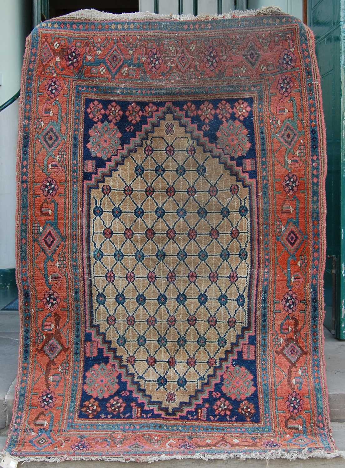 A Persian rug, late 19th/ early 20th century, the rectangular field centred with a lozenge shaped - Bild 2 aus 9