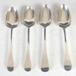 Four Georgian silver table spoons, to include; all Old English pattern, London, 1787, makers mark