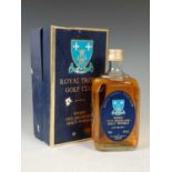 A boxed bottle of Royal Troon Golf Club finest old Highland malt whisky, by the Cabrach Whisky Co.