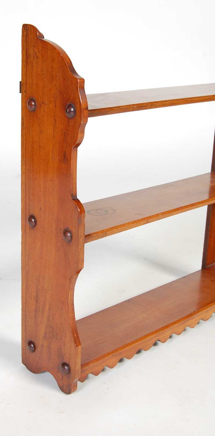 An early 20th century mahogany three-tier hanging shelf, 54.5cm wide x 55cm high - Image 2 of 4