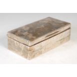A George V silver cigarette box, London, 1921, makers mark of 'SC&Co', engraved with presentation
