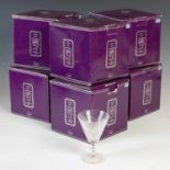 A set of twelve boxed Edinburgh Crystal 'Star of Edinburgh' white wine glasses, contained in six