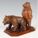 An amusing Black Forest double bear group, 16cm high x 18cm wide