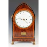 A 19th century mahogany and ebony lined bracket clock, Ellicott & Taylor, Royal Exchange, the