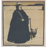 After William Nicholson (1872-1949) H.M. The Queen woodblock print 26cm x 24.5cm