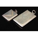 An American sterling silver engraved envelope stamp holder, stamped 'Sterling 925', 4cm wide,