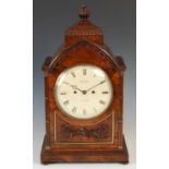 A 19th century rosewood bracket clock, Mitchell, Glasgow, the circular 6¥" dial with Roman numerals,