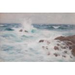 Robert Russell Macnee RGI (1880-1952) Seascape with breaking waves oil on canvas, signed lower