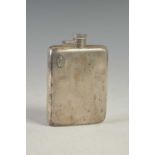 A George V silver hip flask, Birmingham, 1929, makers mark rubbed, of slightly convex form, with