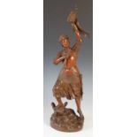 Henri Giraud (1805 - 1895), 'Joan of Arc', a bronze figure, signed 'H. Giraud', 68.5cm high