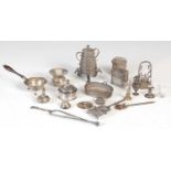 A collection of Continental white metal miniature models, to include; A Dutch tapered cylindrical