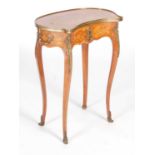 A late 19th century Continental kingwood, marquetry and gilt metal mounted occasional table, the