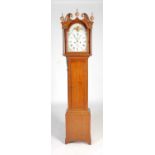 A George III oak longcase clock, JOHN SMITH, PITTENWEEM, the enamel dial with Arabic and Roman