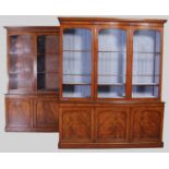 A pair of 19th century mahogany bookcases, M. WILLSON, 68 GREAT QUEEN STREET, each with a moulded