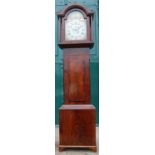 A 19th century mahogany longcase clock, H. Vernon, Alnwick, the brass dial with silvered chapter