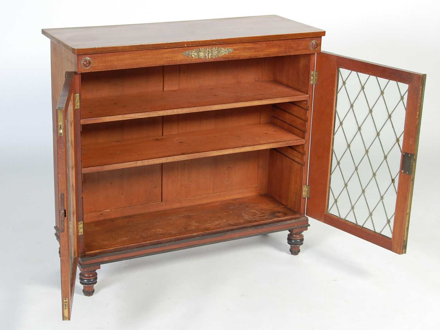 A 19th century mahogany and gilt metal mounted Regency style side cabinet, the rectangular top above - Image 7 of 8