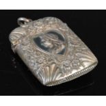 A rare late Victorian silver vesta case, Chester, 1900, makers mark of 'Charles Lyster & Son',