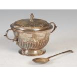 A Victorian silver twin-handled loving cup and cover, Sheffield, 1890, makers mark of 'H.S.', part-