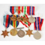 A group of Great War and Second World War medals, comprising a pair of Great War medals inscribed '