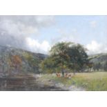 Tom Mostyn (1864-1930) On the Luggy oil on canvas, signed lower left, inscribed verso 52cm x 73.5cm