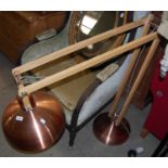 A 20th century copper and pine Anglepoise floor lamp.