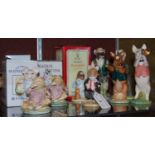A collection of Beatrix Potter and other figures, to include two Royal Albert figures of 'Jeremy