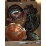 Box - assorted carnival glassware