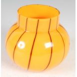 Michael Powolny for Loetz, a Tango vase, orange cased glass with dark brown vertical stripes