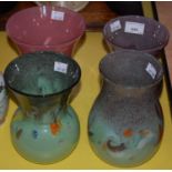 Four assorted Vasart glass vases