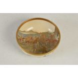 A Japanese satsuma pottery bowl, Meiji Period, the interior decorated with Samurai warriors