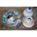 Box - assorted Eastern ceramics