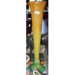 Daum, Nancy - an early 20th century tall glass vase, mottled orange, yellow and green glass with