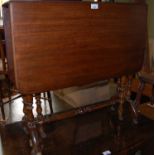 A Victorian mahogany Sutherland table together with an early 20th century spinning chair with carved