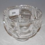 Orrefors, a 20th century clear glass vase with faceted detail, 9cm high, signed.