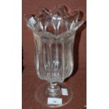 A 19th century clear glass celery vase, 24cm high