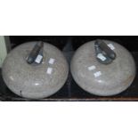 Two granite curling stones