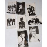 Eight vintage 'star pics', pictorial black and white photographic cards for British musicians of the
