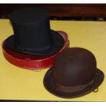 Thomas Townend & Co, London, est.1778 - an opera top hat in original fitted box, together with a