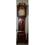 A 19th century mahogany longcase clock, D. Sprunt, Perth, the enamelled dial with Roman numerals,