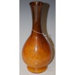 A rare Monart vase shape 'WA', mottled brown, yellow and orange, 27cm high
