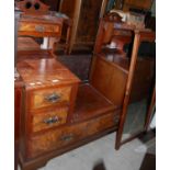 A Victorian walnut mirror back dressing table