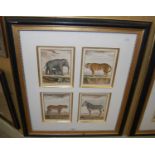 Trowbridge Gallery, a pair of framed animal prints, one enclosing 'Le Petit Elephant', 'Le