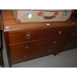 A 20th century mahogany two short over two long chest