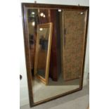 A large mahogany and gilt rectangular wall mirror