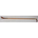 A horn-handled riding crop with white metal mount inscribed 'D. H. A. S.'