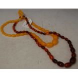 Two vintage amber type necklaces